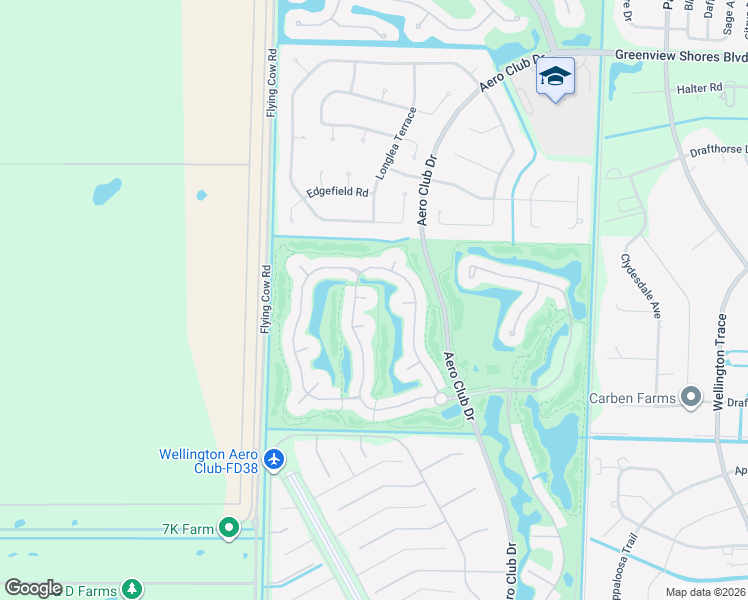 map of restaurants, bars, coffee shops, grocery stores, and more near 15700 Carrera Lane in Wellington
