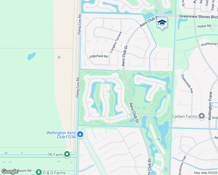 map of restaurants, bars, coffee shops, grocery stores, and more near 15700 Carrera Lane in Wellington