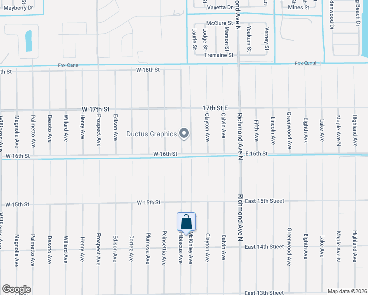 map of restaurants, bars, coffee shops, grocery stores, and more near 1609 McKinley Avenue in Lehigh Acres