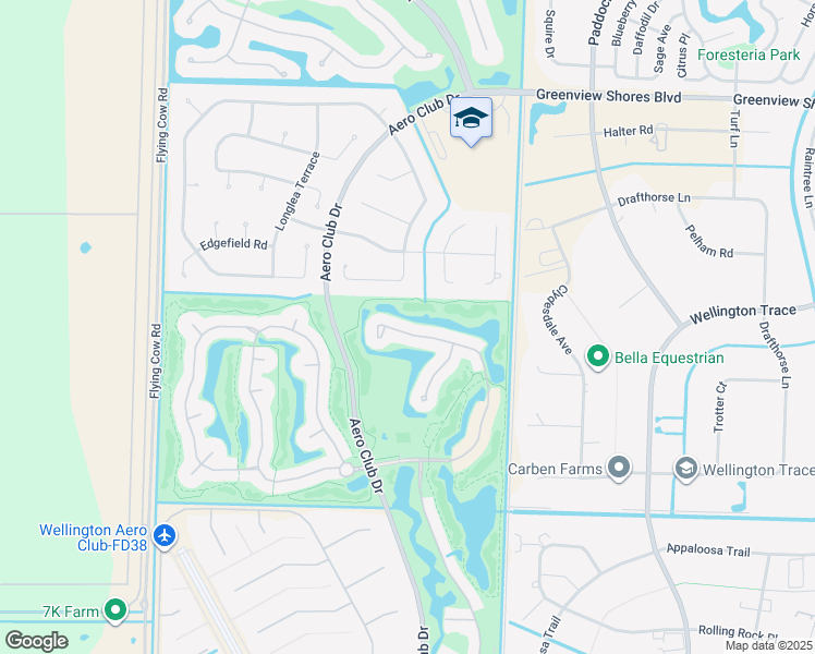 map of restaurants, bars, coffee shops, grocery stores, and more near 1574 S Club Dr in Wellington