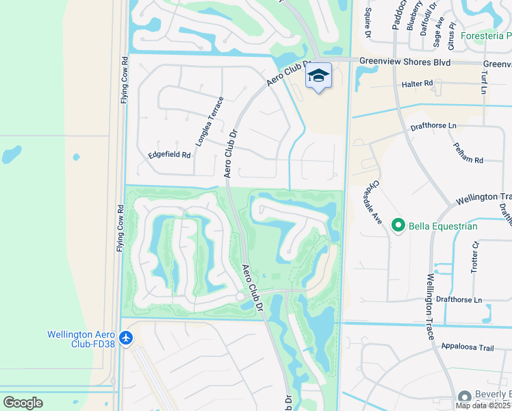 map of restaurants, bars, coffee shops, grocery stores, and more near 1520 South Club Drive in Wellington