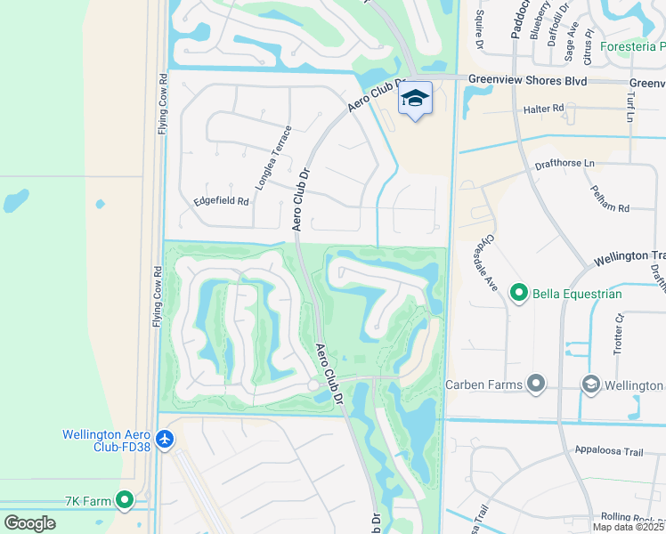 map of restaurants, bars, coffee shops, grocery stores, and more near 1520 South Club Drive in Wellington