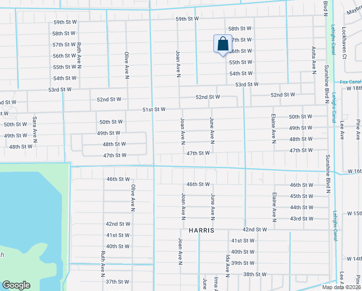 map of restaurants, bars, coffee shops, grocery stores, and more near 3001 48th Street West in Lehigh Acres