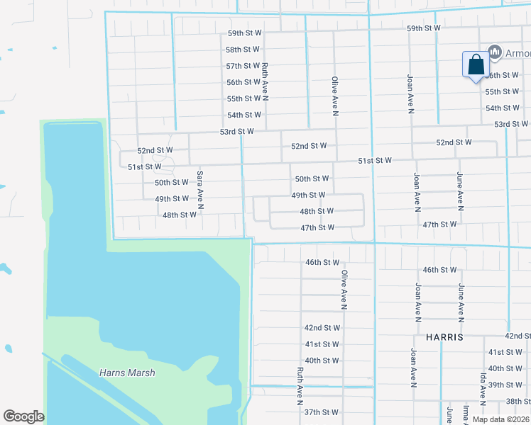 map of restaurants, bars, coffee shops, grocery stores, and more near 4709 Ruth Avenue North in Lehigh Acres
