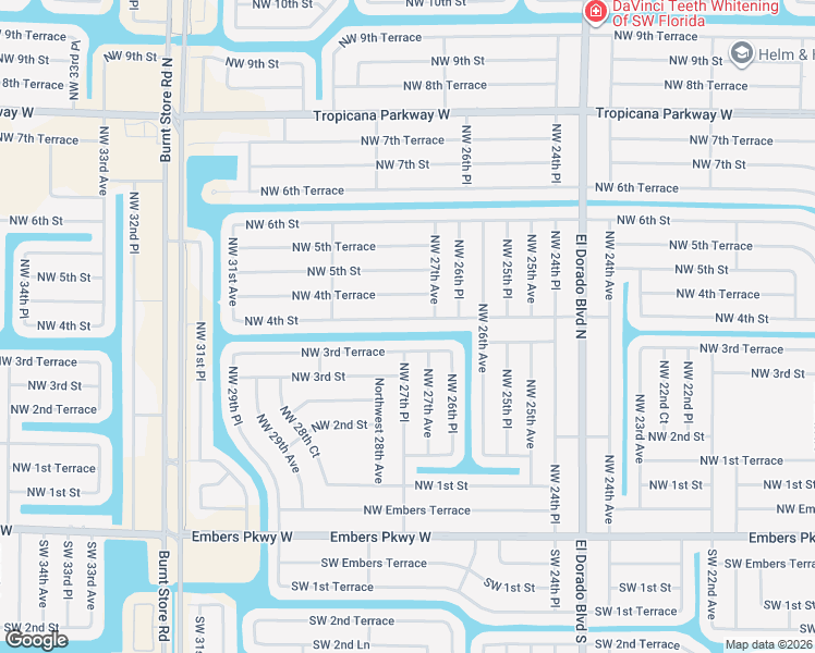 map of restaurants, bars, coffee shops, grocery stores, and more near 2712 Northwest 4th Street in Cape Coral