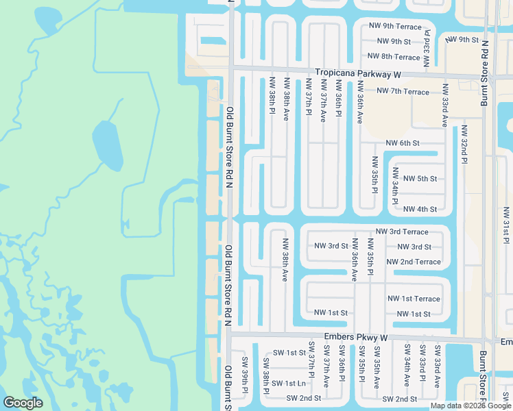 map of restaurants, bars, coffee shops, grocery stores, and more near 400 Northwest 39th Avenue in Cape Coral