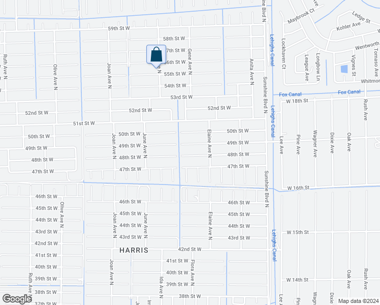 map of restaurants, bars, coffee shops, grocery stores, and more near 2712 48th Street West in Lehigh Acres