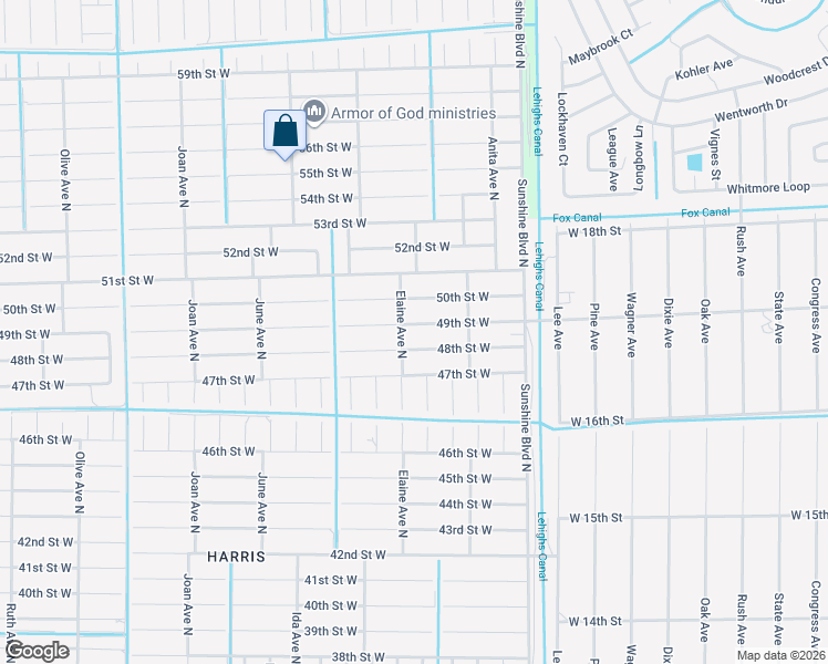map of restaurants, bars, coffee shops, grocery stores, and more near 2614 49th Street West in Lehigh Acres