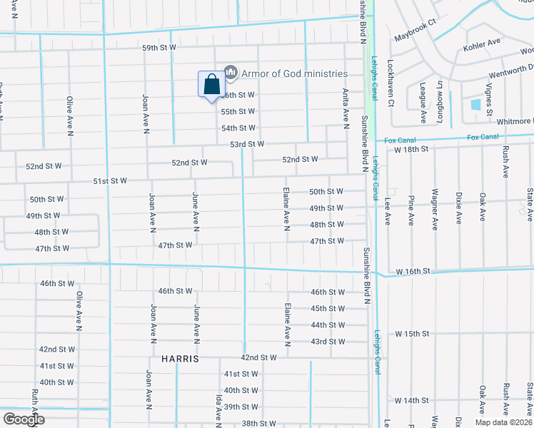 map of restaurants, bars, coffee shops, grocery stores, and more near 2704 49th Street West in Lehigh Acres