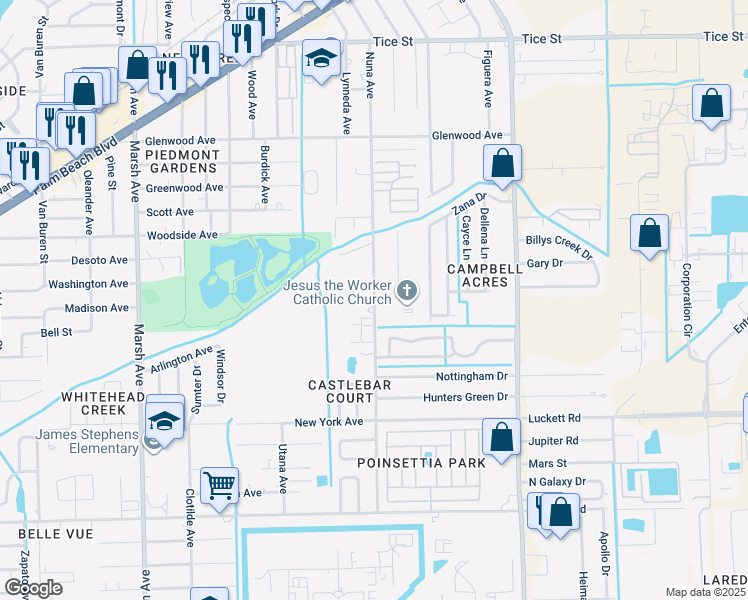map of restaurants, bars, coffee shops, grocery stores, and more near 856 Nuna Avenue in Fort Myers