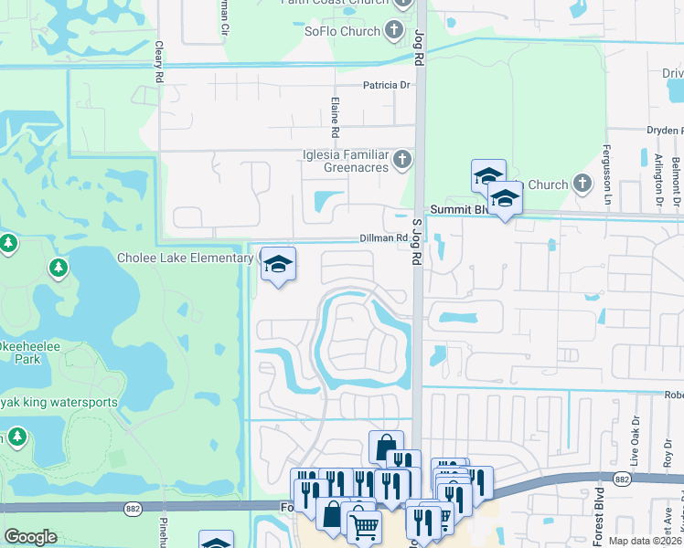 map of restaurants, bars, coffee shops, grocery stores, and more near 1083 Salmon Isle in Greenacres
