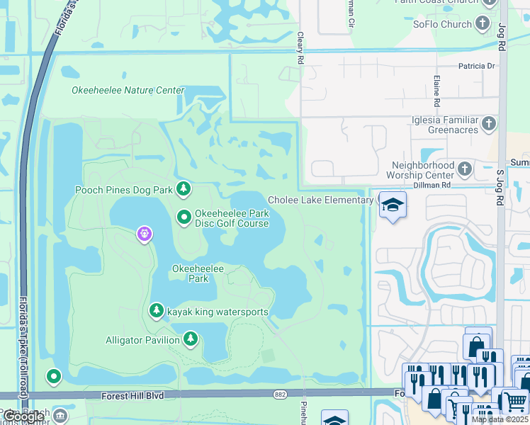 map of restaurants, bars, coffee shops, grocery stores, and more near in West Palm Beach