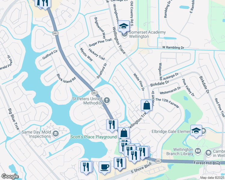map of restaurants, bars, coffee shops, grocery stores, and more near 1456 Northampton Terrace in Wellington
