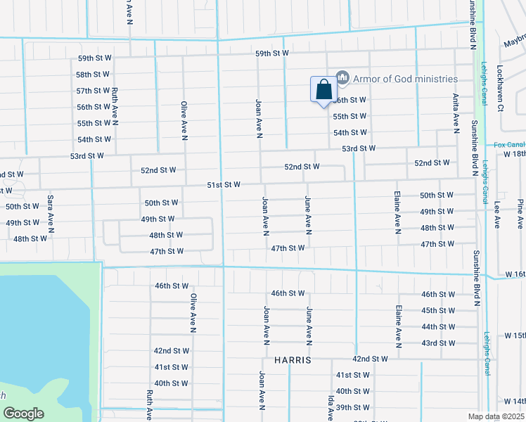 map of restaurants, bars, coffee shops, grocery stores, and more near 3000 49th Street West in Lehigh Acres