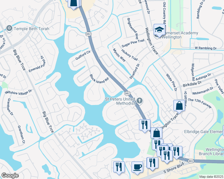 map of restaurants, bars, coffee shops, grocery stores, and more near 1891 Riverside Circle in Wellington