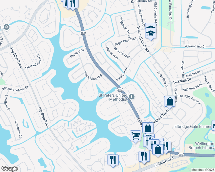 map of restaurants, bars, coffee shops, grocery stores, and more near 1891 Riverside Circle in Wellington
