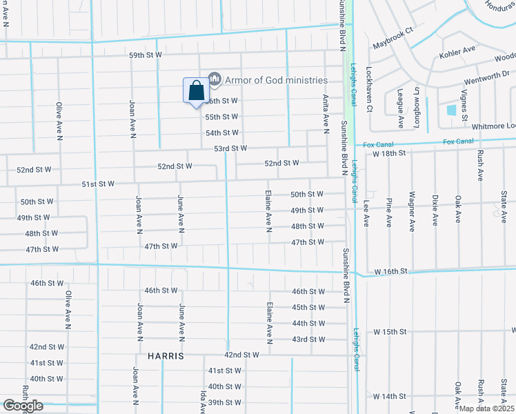 map of restaurants, bars, coffee shops, grocery stores, and more near 2704 49th Street West in Lehigh Acres