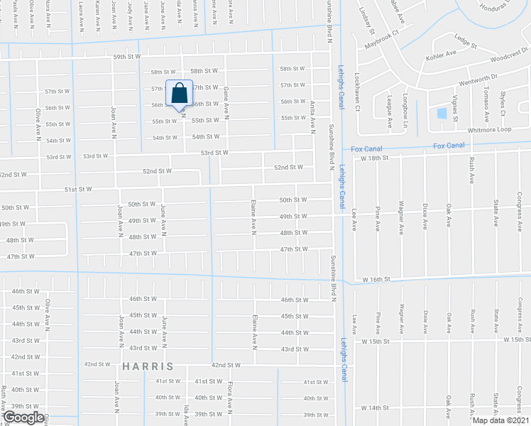 map of restaurants, bars, coffee shops, grocery stores, and more near 2614 49th Street West in Lehigh Acres