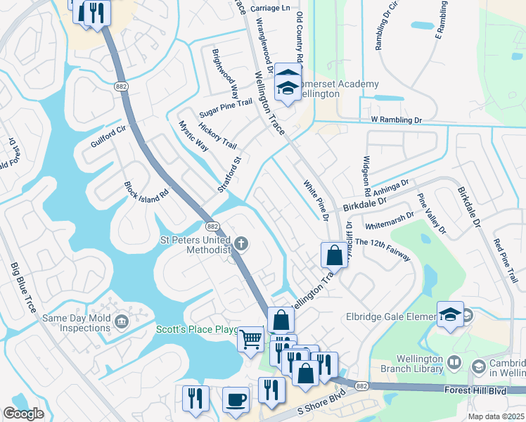 map of restaurants, bars, coffee shops, grocery stores, and more near 1456 Northampton Terrace in Wellington