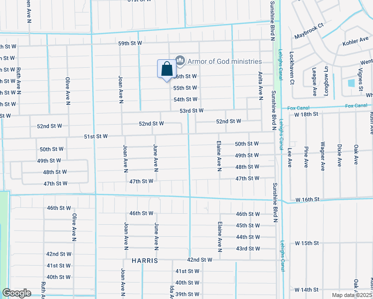 map of restaurants, bars, coffee shops, grocery stores, and more near 2801 50th Street West in Lehigh Acres