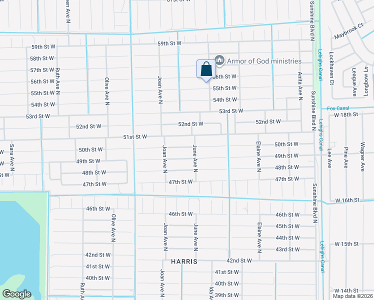 map of restaurants, bars, coffee shops, grocery stores, and more near 2905 50th Street West in Lehigh Acres