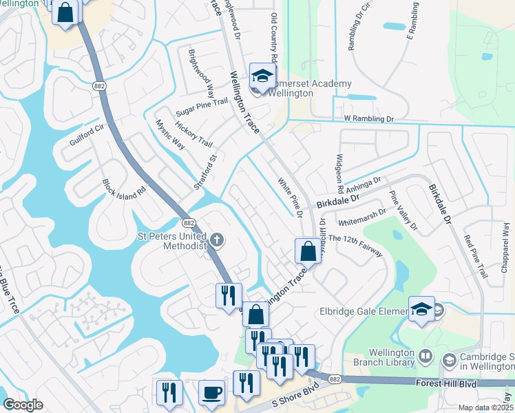 map of restaurants, bars, coffee shops, grocery stores, and more near 1303 Hempstead Street in Wellington