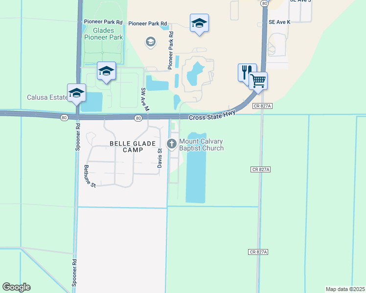 map of restaurants, bars, coffee shops, grocery stores, and more near 273 1st Street in Belle Glade