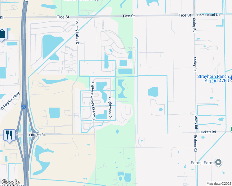 map of restaurants, bars, coffee shops, grocery stores, and more near 5681 Brightwood Drive in Fort Myers