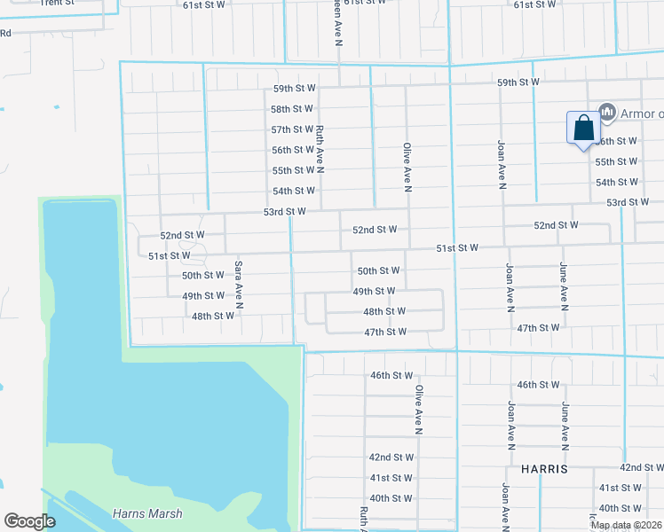 map of restaurants, bars, coffee shops, grocery stores, and more near 3311 50th Street West in Lehigh Acres