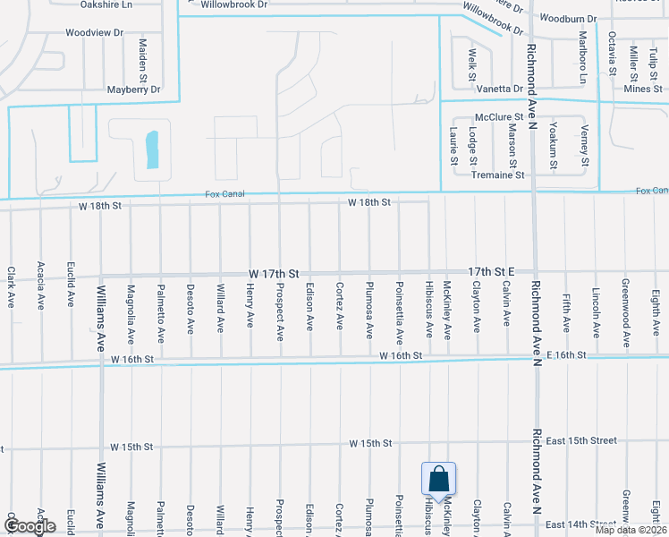 map of restaurants, bars, coffee shops, grocery stores, and more near 1704 Edison Avenue in Lehigh Acres