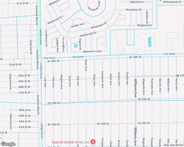 map of restaurants, bars, coffee shops, grocery stores, and more near 1707 State Avenue in Lehigh Acres