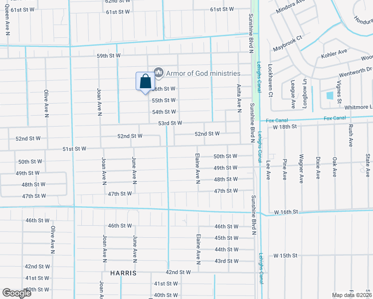 map of restaurants, bars, coffee shops, grocery stores, and more near 2709 51st Street West in Lehigh Acres