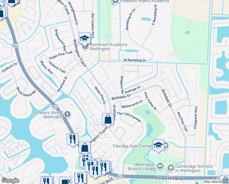 map of restaurants, bars, coffee shops, grocery stores, and more near 1281 Whimbrel Road in Wellington