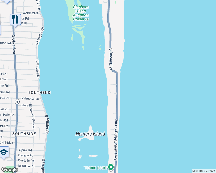 map of restaurants, bars, coffee shops, grocery stores, and more near 11 Lagomar Road in Palm Beach