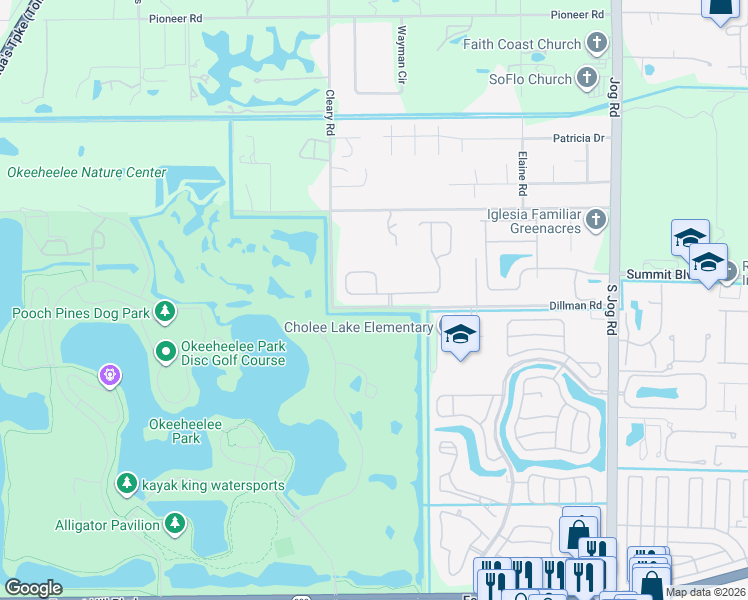 map of restaurants, bars, coffee shops, grocery stores, and more near 6809 Osage Circle in West Palm Beach