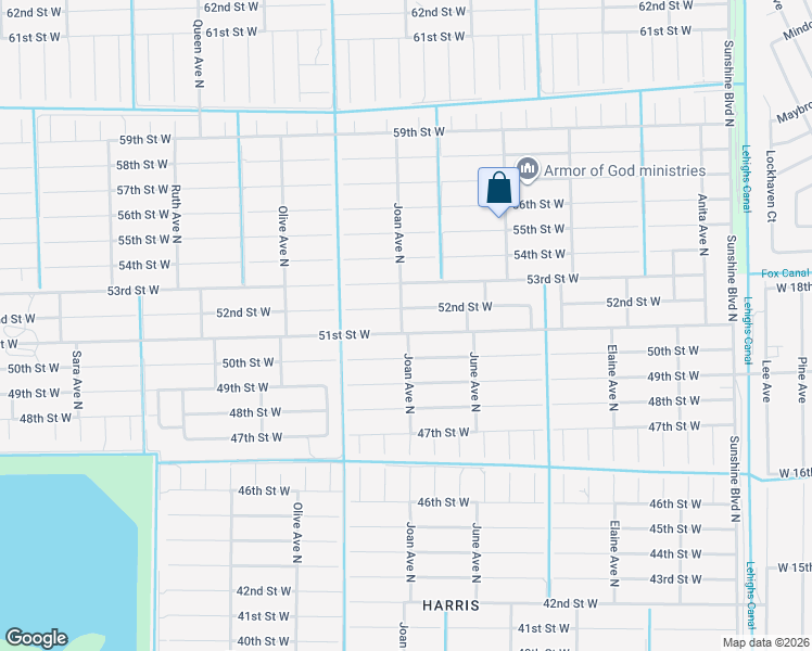 map of restaurants, bars, coffee shops, grocery stores, and more near 2920 51st Street West in Lehigh Acres