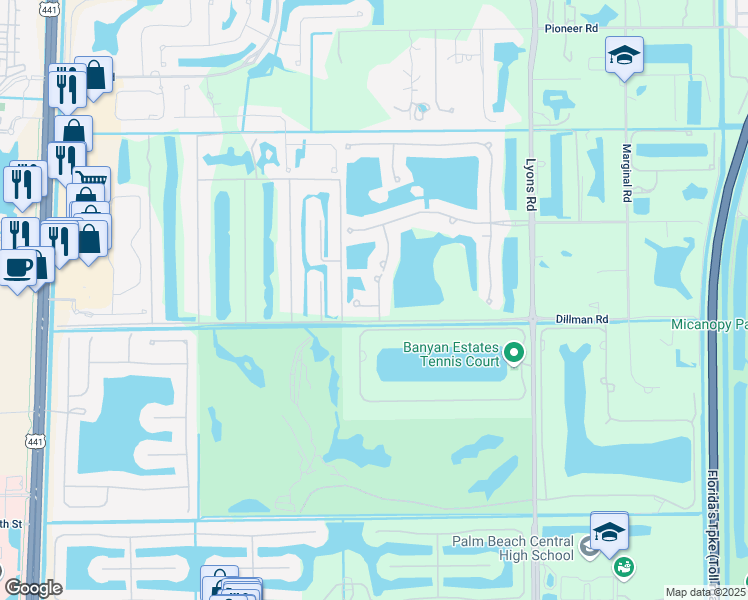 map of restaurants, bars, coffee shops, grocery stores, and more near 856 Montclaire Court in West Palm Beach
