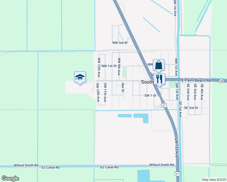 map of restaurants, bars, coffee shops, grocery stores, and more near 200 Southwest 9th Avenue in South Bay