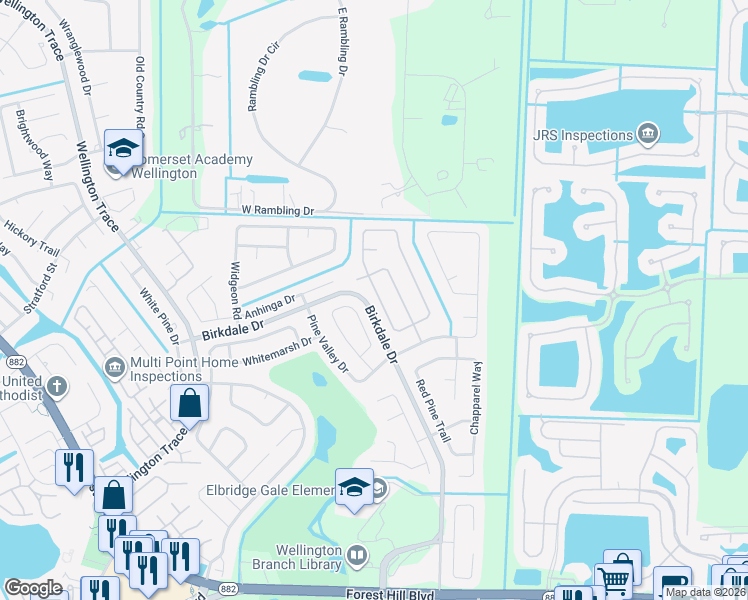 map of restaurants, bars, coffee shops, grocery stores, and more near 1199 Jackpine Street in Wellington
