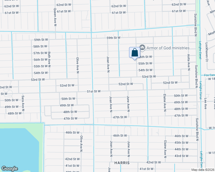 map of restaurants, bars, coffee shops, grocery stores, and more near 3001 52nd Street West in Lehigh Acres