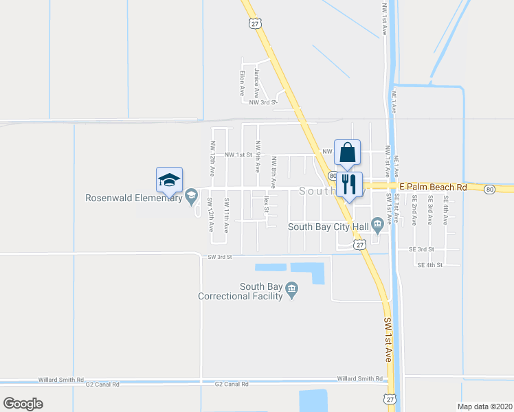 map of restaurants, bars, coffee shops, grocery stores, and more near 110 Harrelle Drive in South Bay