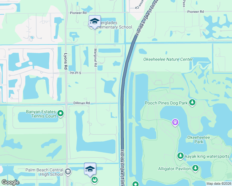 map of restaurants, bars, coffee shops, grocery stores, and more near 8034 7th Place South in West Palm Beach