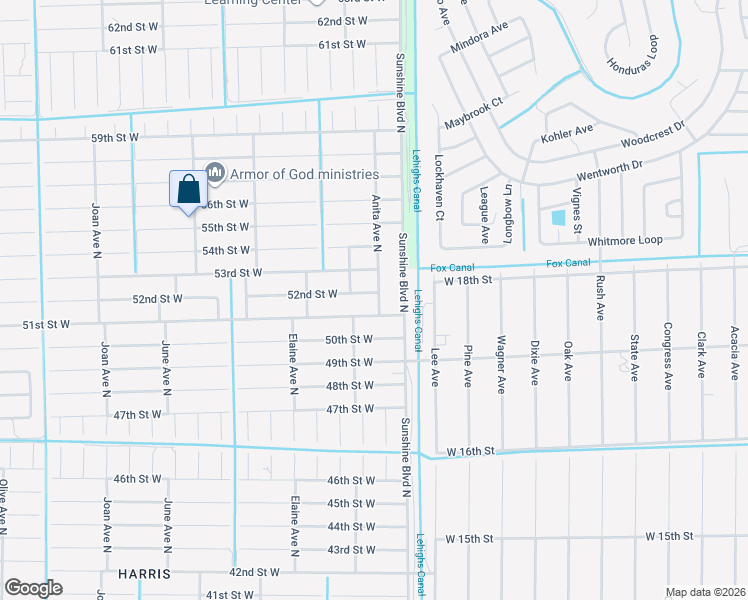 map of restaurants, bars, coffee shops, grocery stores, and more near 5202 Anita Avenue North in Lehigh Acres