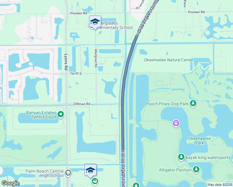 map of restaurants, bars, coffee shops, grocery stores, and more near 8034 7th Place South in West Palm Beach