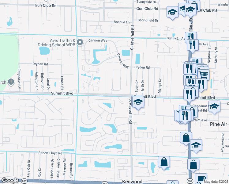 map of restaurants, bars, coffee shops, grocery stores, and more near 824 Pipers Cay Drive in West Palm Beach