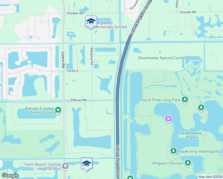 map of restaurants, bars, coffee shops, grocery stores, and more near 8034 7th Place South in West Palm Beach
