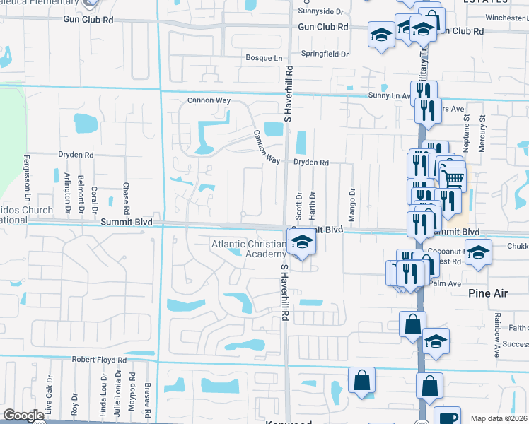 map of restaurants, bars, coffee shops, grocery stores, and more near 824 Pipers Cay Drive in West Palm Beach