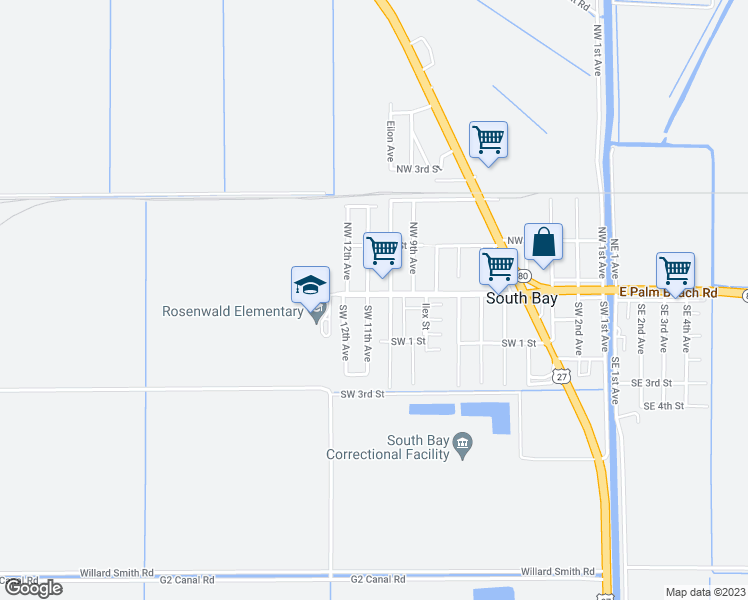 map of restaurants, bars, coffee shops, grocery stores, and more near 1045 Doctor Martin Luther King Junior Boulevard in South Bay