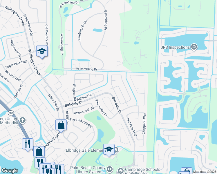 map of restaurants, bars, coffee shops, grocery stores, and more near 2824 Belmore Court in Wellington