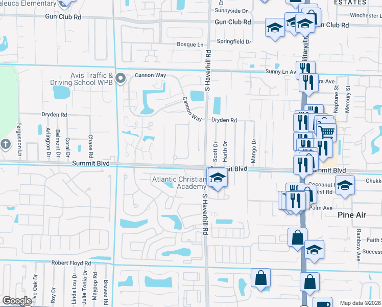 map of restaurants, bars, coffee shops, grocery stores, and more near 821 Pipers Cay Drive in West Palm Beach